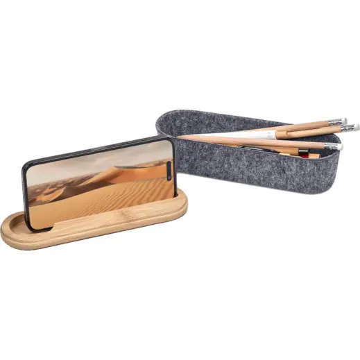 Okiyo Byoga Recycled PET Felt & Bamboo Stationery Case Display